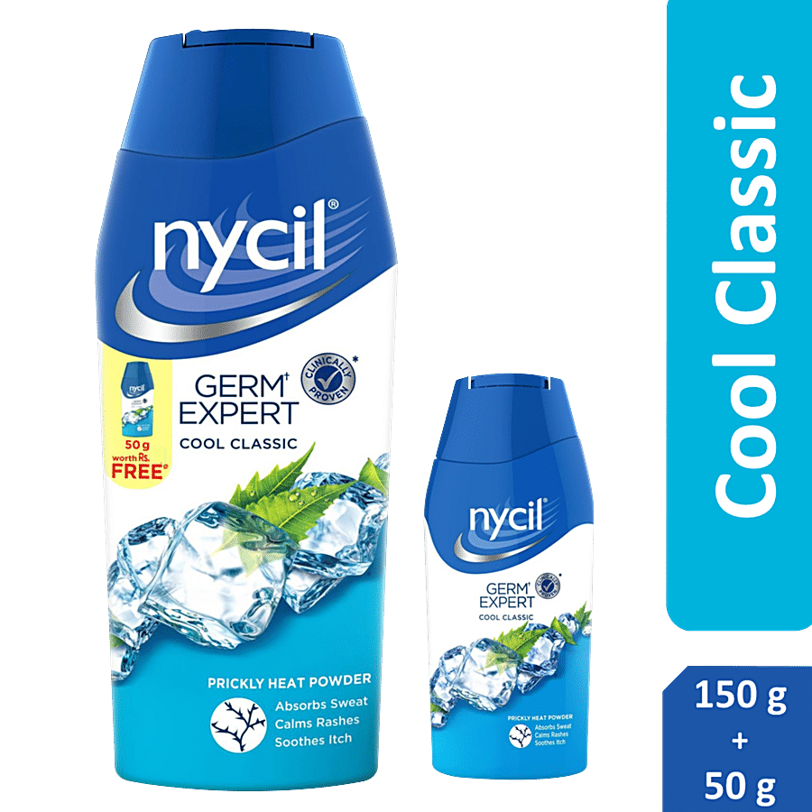 Nycil Germ Expert Prickly Heat Powder - Cool Classic