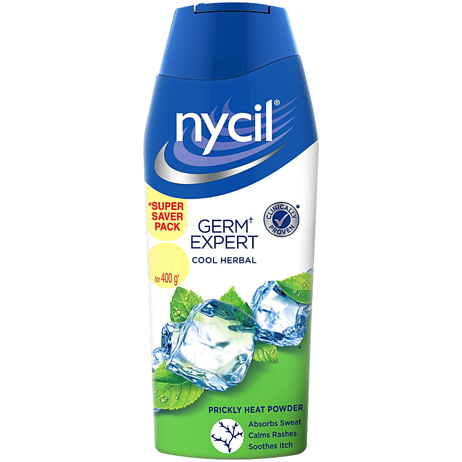 Nycil Germ Expert Prickly Heat Powder - Cool Herbal