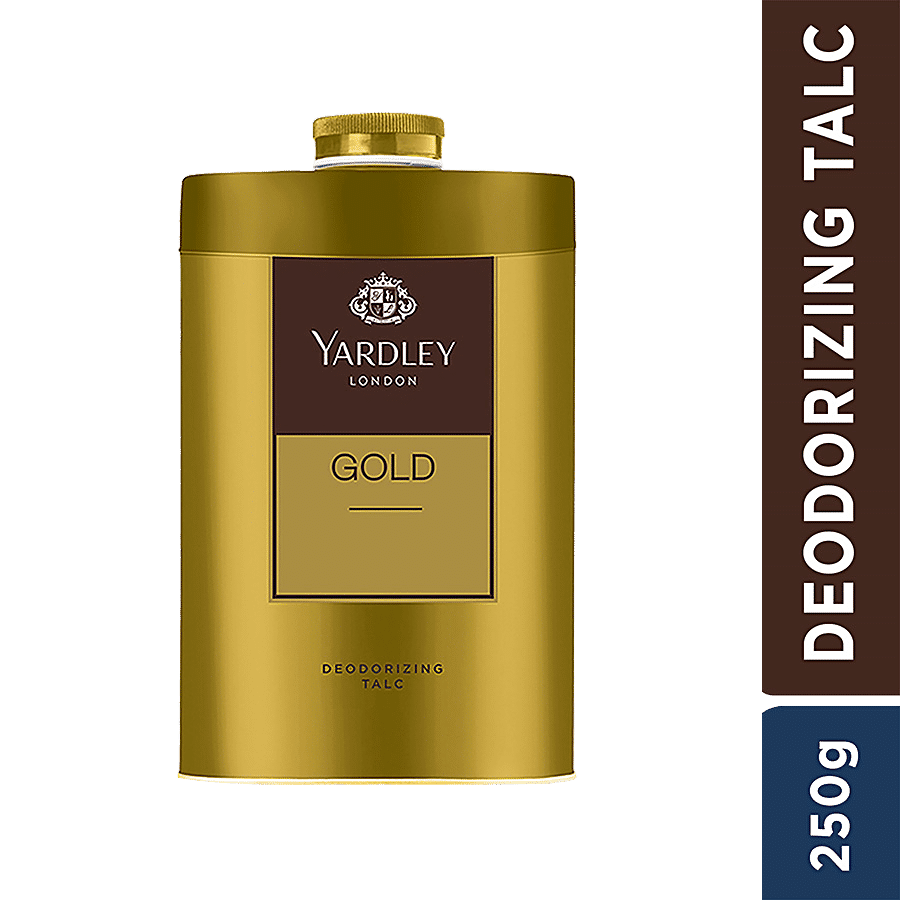 Yardley London Gold Deodorizing Talc for Men| Fresh Woody Scent