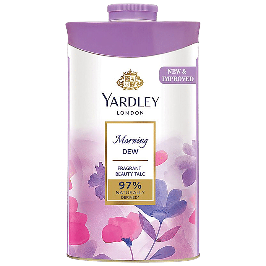 Yardley London Morning Dew Perfumed Talc for Women| 97% Naturally Derived