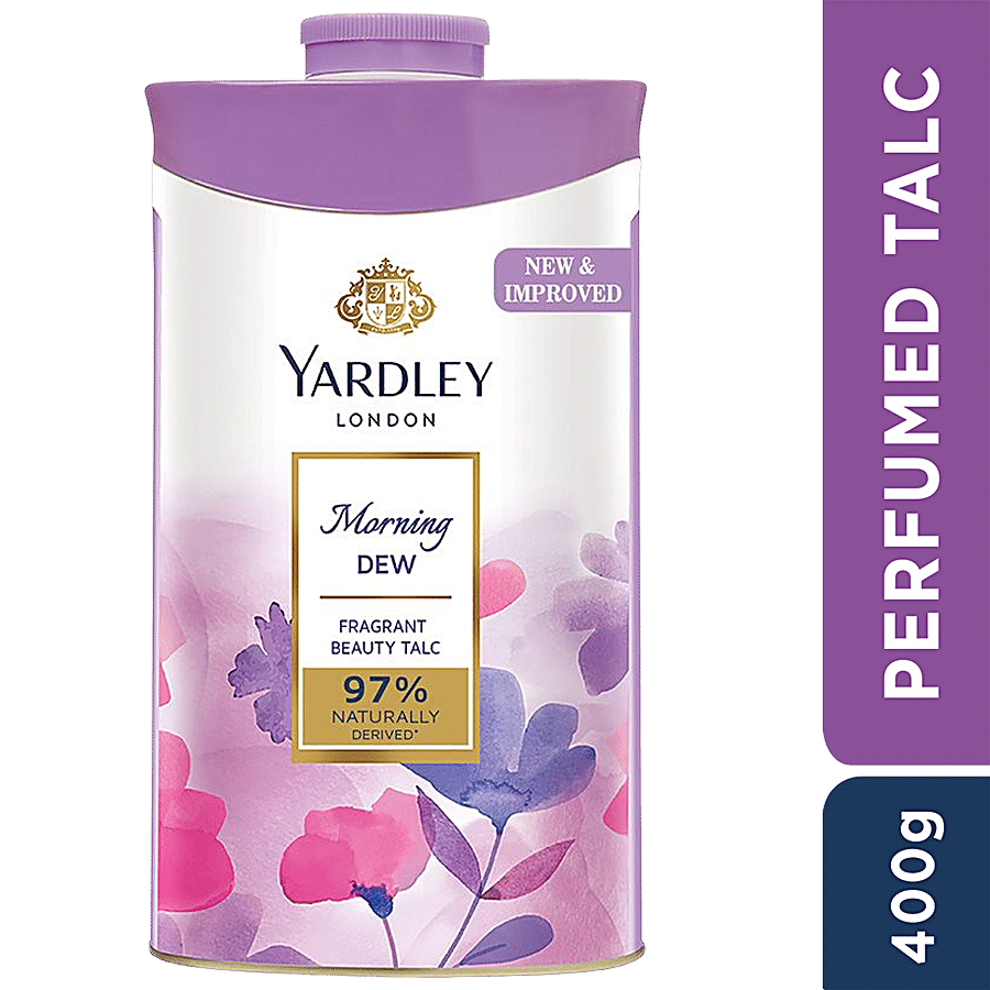 Yardley London Morning Dew Perfumed Talc for Women| 97% Naturally Derived