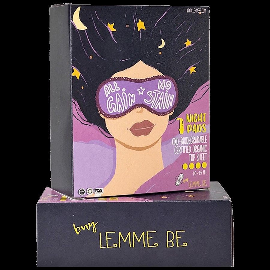 Lemme Be Teen Sanitary Night Pads - 100% Cotton