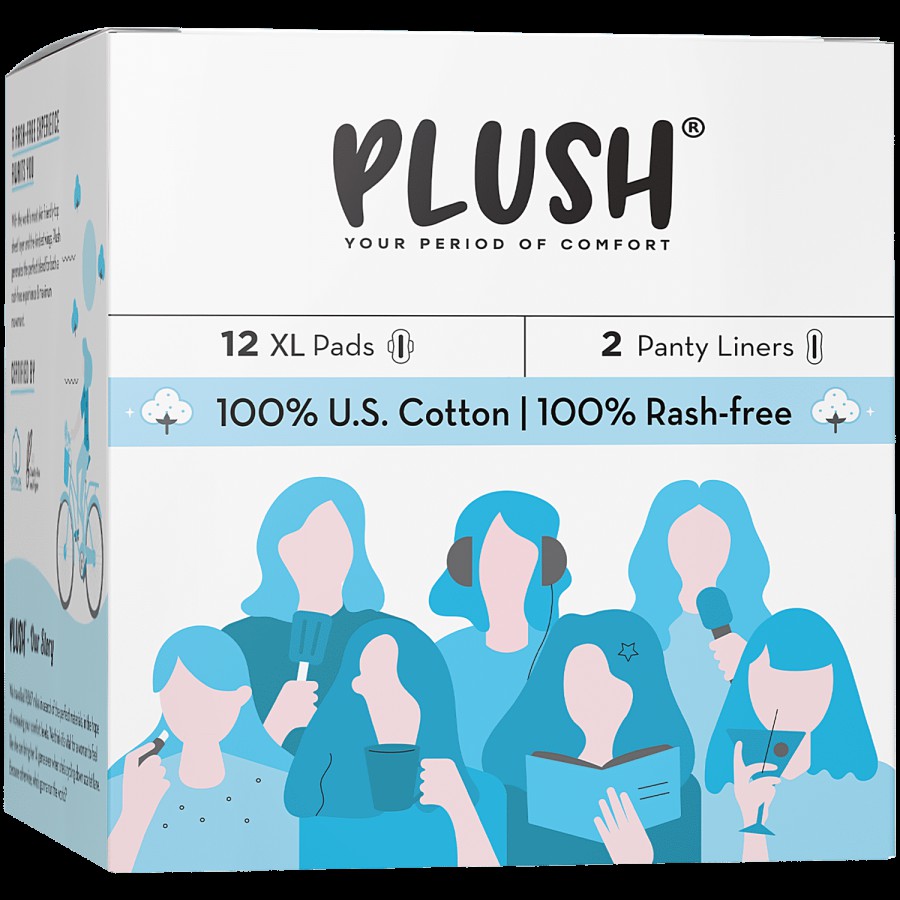 Plush 100% Pure US Cotton Ultra-Thin Sanitary Pads