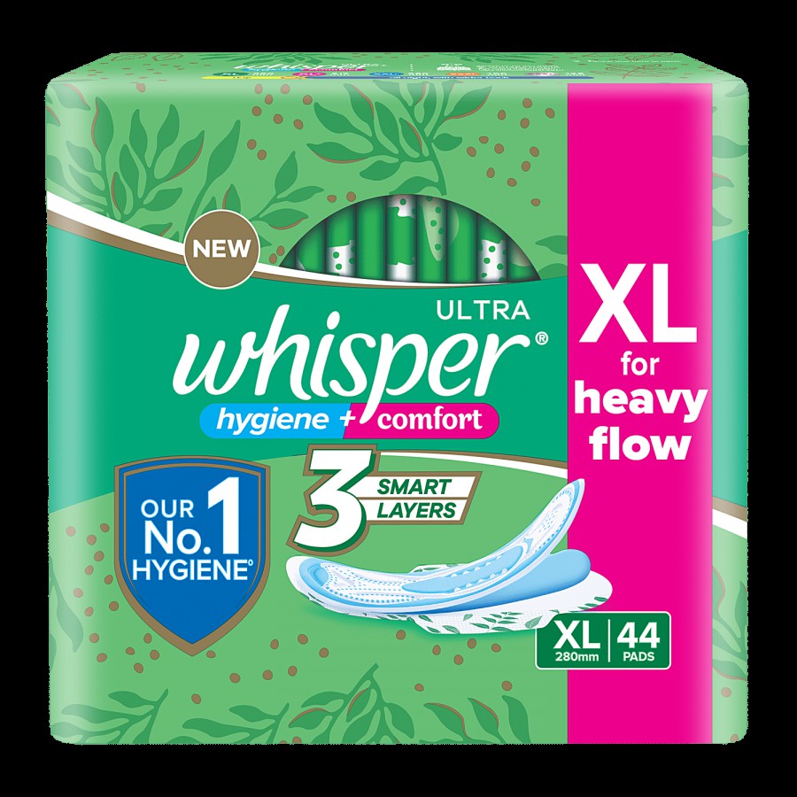 Whisper Ultra Hygiene + Comfort Sanitary Pads - XL