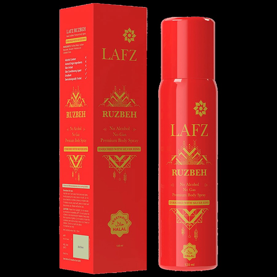 LAFZ Ruzbeh No Alcohol No Gas Premium Body Spray - For Men