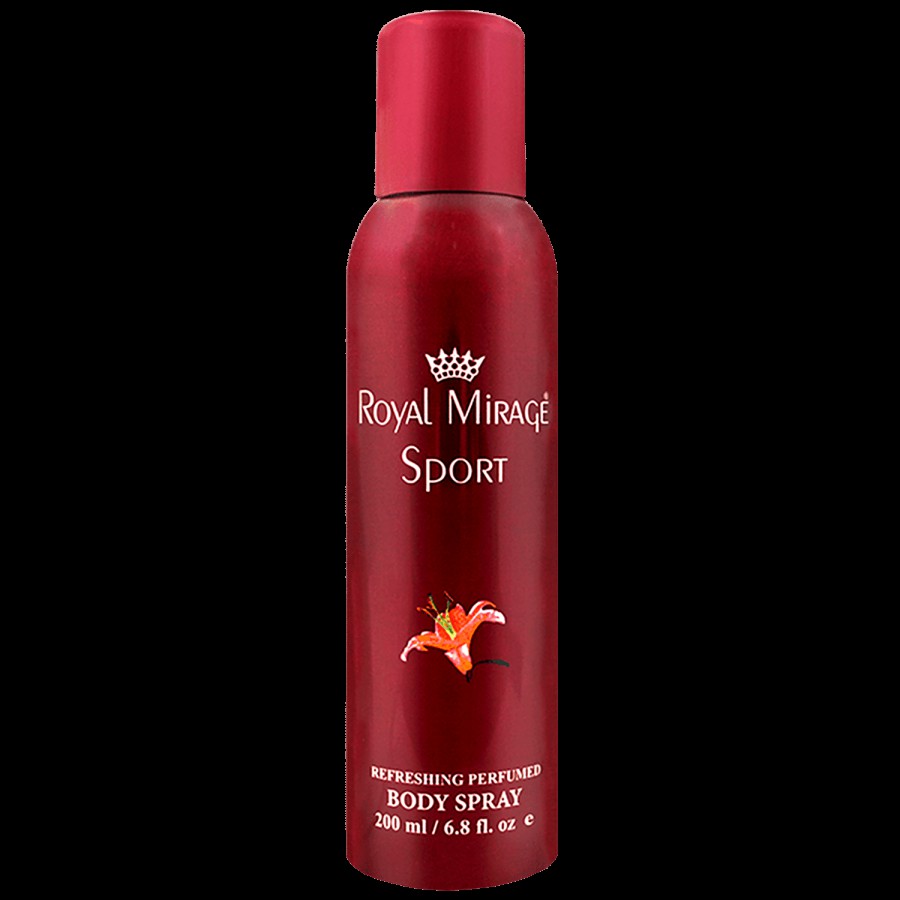 Royal Mirage Sport Deodorant Perfumed Body Spray - Provides Long-Lasting Fragrance