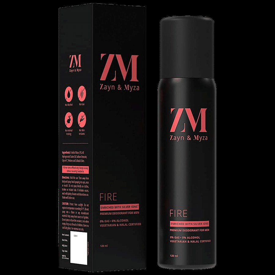 ZM Zayn & Myza Fire No Alcohol Body Spray - For Men