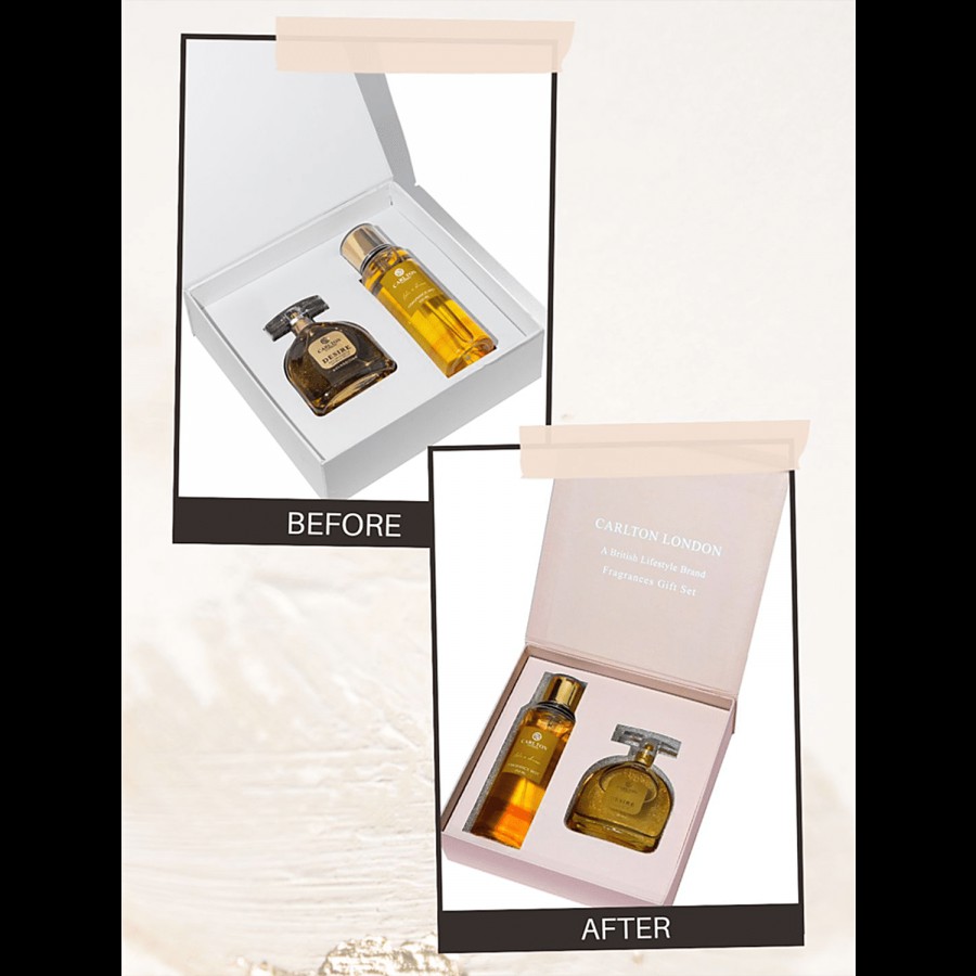 Carlton London Women Gift Set - Desire Eau De Parfum 100ml + Like A Dream Body Mist 250ml