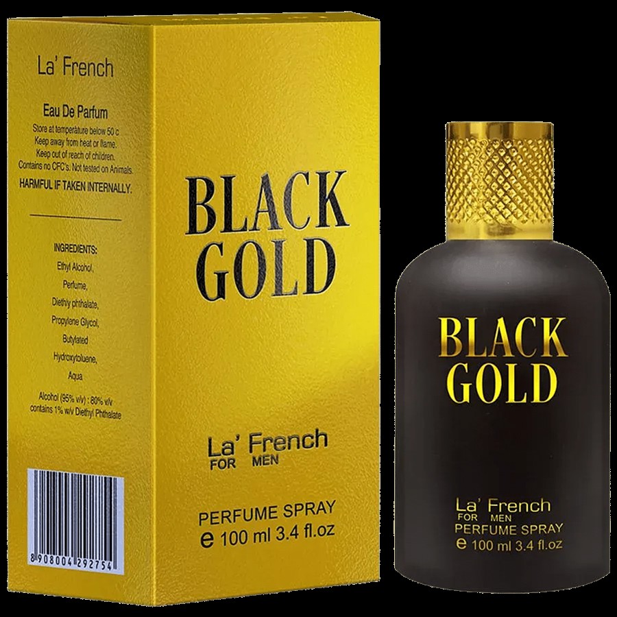 La' French Black Gold Perfume Spray Eau De Parfum - Long Lasting Fragrance