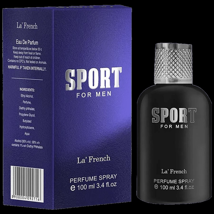 La' French Sport Perfume Spray  Eau De Parfum - Long Lasting Fragrance