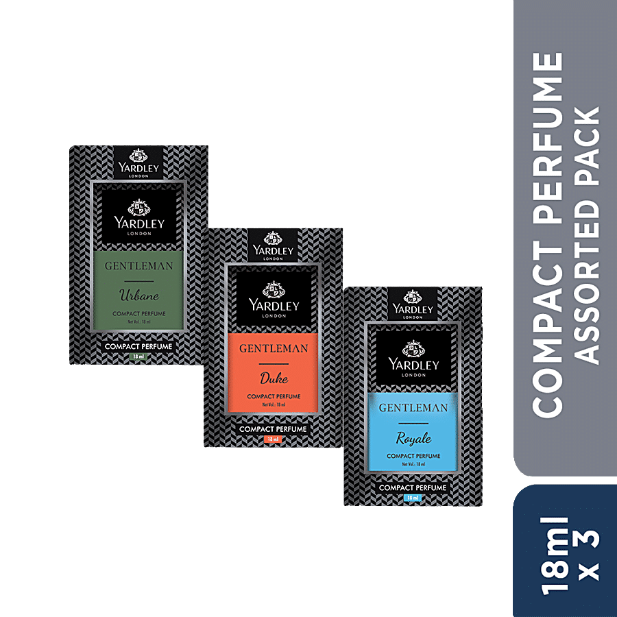 Yardley London Compact Perfume Tripack - Gentleman Royale + Gentelman Urbane + Gentleman Duke  Pack of 3