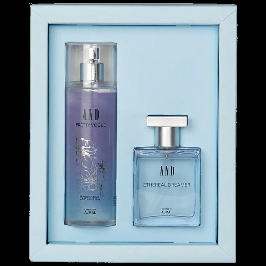 AND Ethereal Dreamer Eau De Parfum & Pretty Vogue Body Mist - For Women Crafted By Ajmal