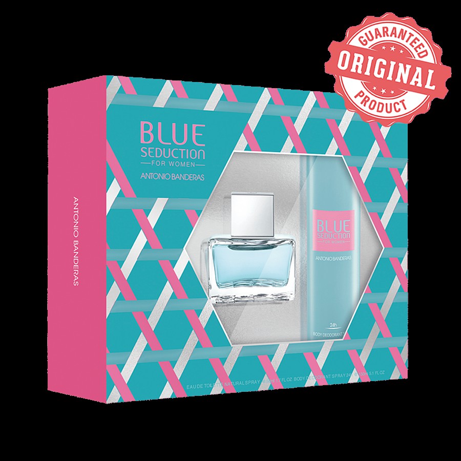 Antonio Banderas Blue Seduction For Women Eau De Toilette + Deodorant Spray