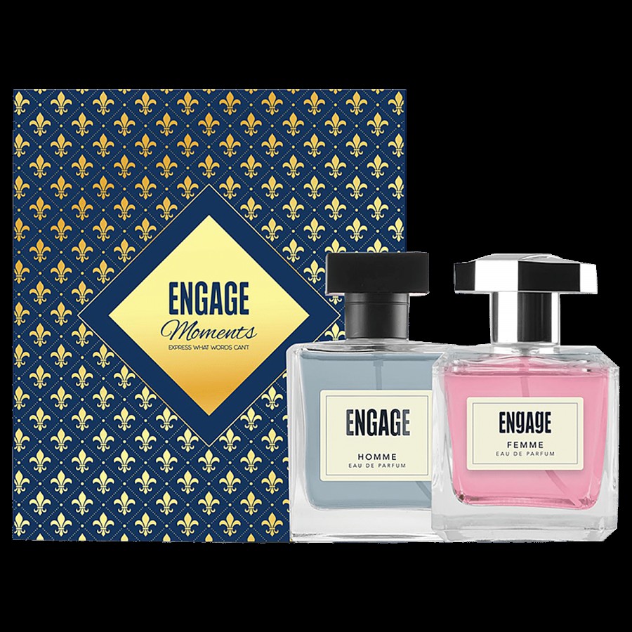 Engage Moments Giftbox - Femme For Women & Homme For Men Eau De Parfum