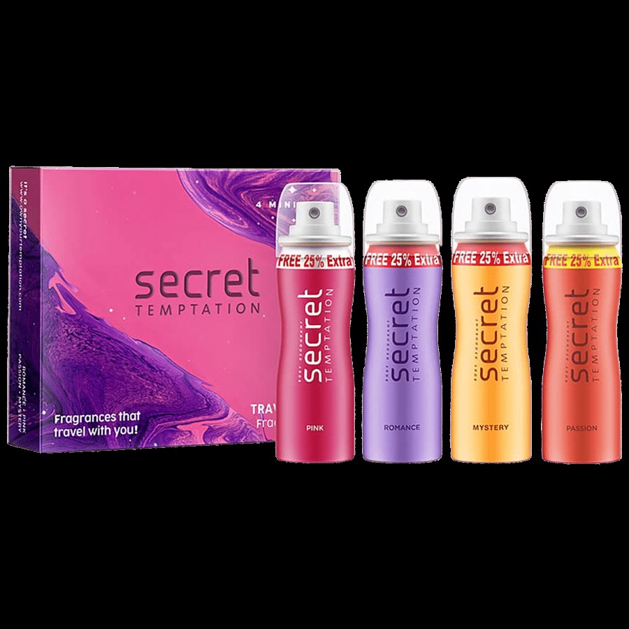 Secret Temptation Mini Deodorant Travel Pack - Pink