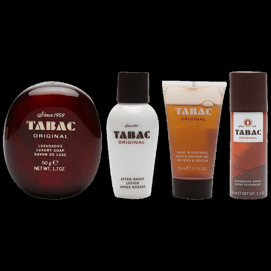 Tabac Tabac Original Quattro Mini SET (Deo 50ml + Soap 50gm + Bath & Shower Gel 50ml + After shave lotion 50ml)