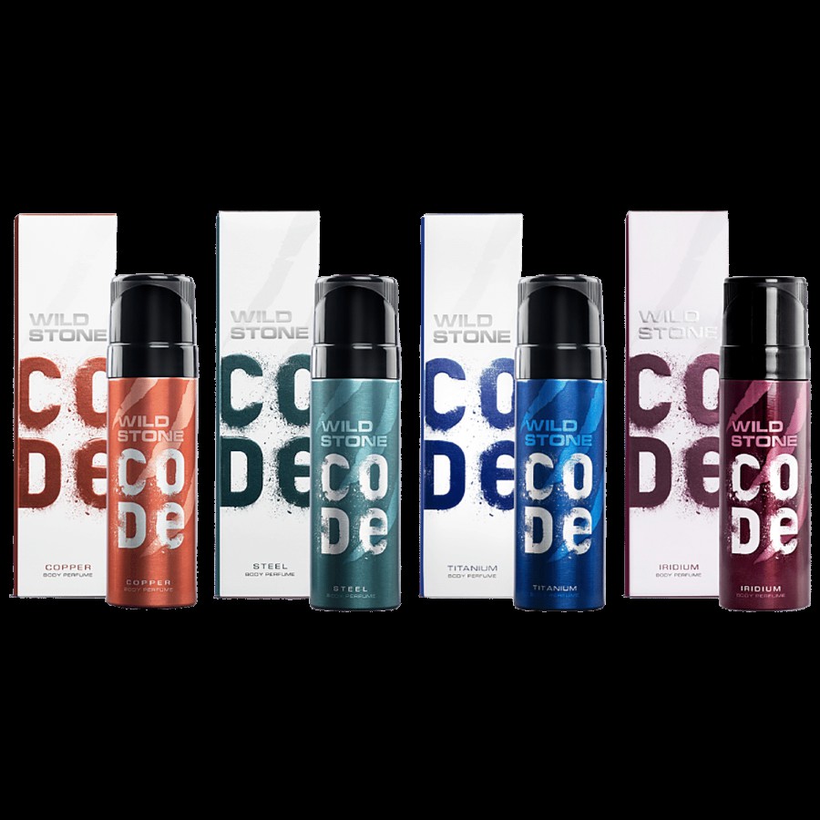 Wild Stone Code Body Perfume Travel Pack - Titanium