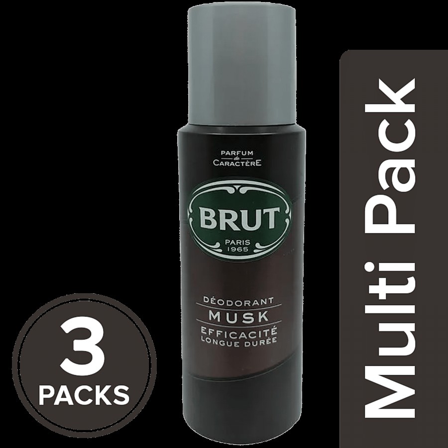 Brut Musk Deodorant for Men - Long Lasting & Elegant Musky Fragrance