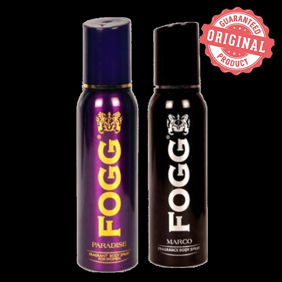 Fogg  Fragrance Body Spray - Marco 150 ml + Fragrance Body Spray - Paradise 150 ml