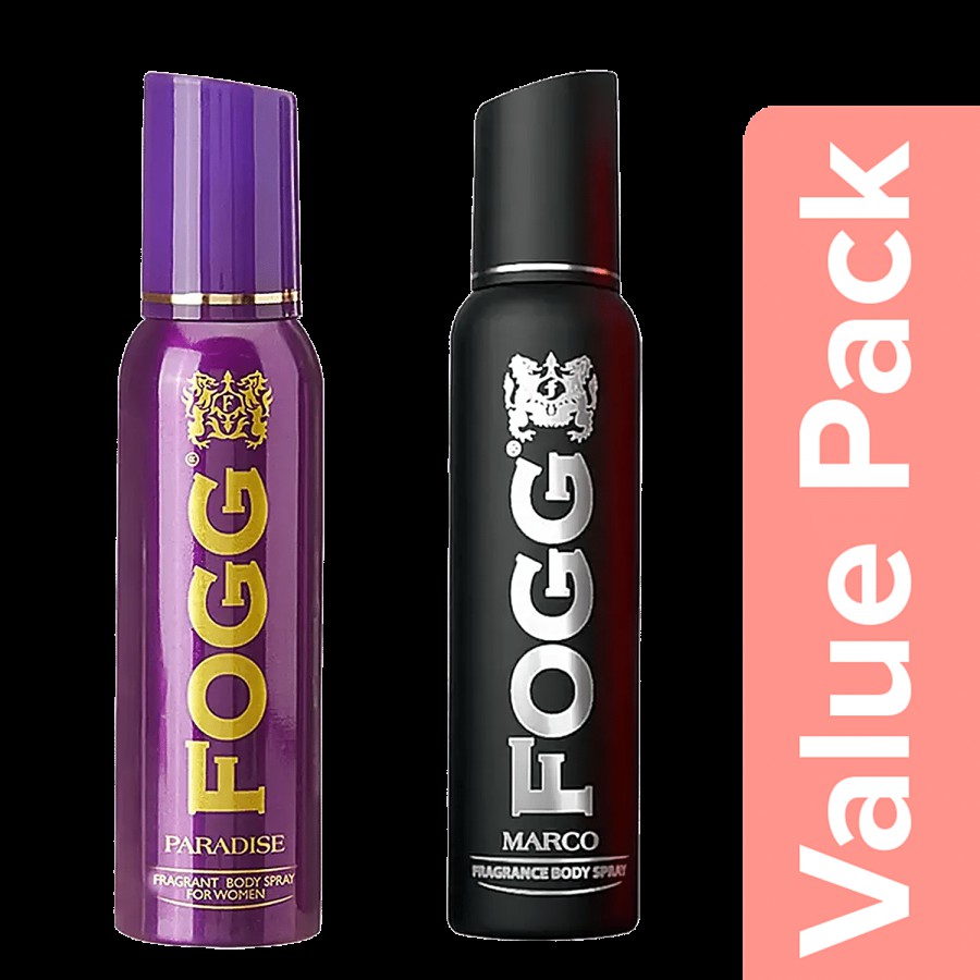 Fogg  Fragrance Body Spray - Marco 150 ml + Fragrance Body Spray - Paradise 150 ml