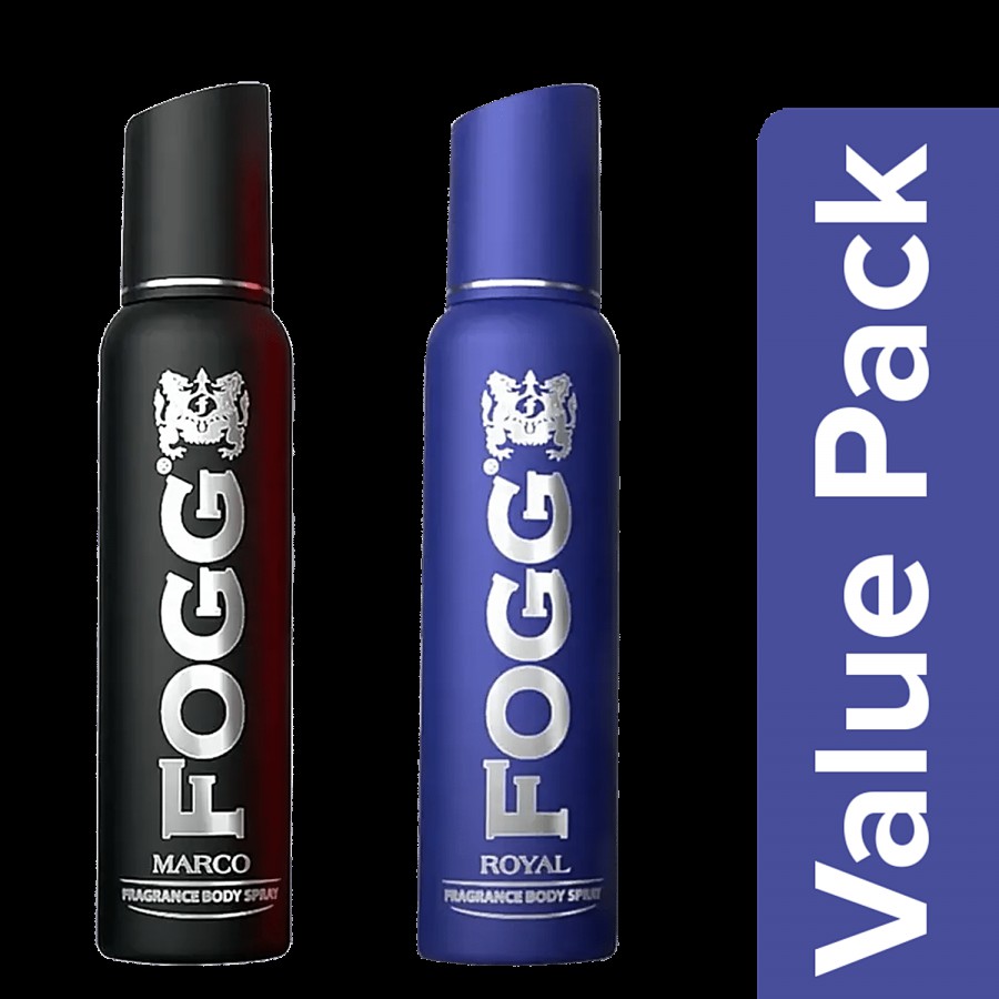 Fogg  Fragrance Body Spray - Marco 150 ml + Fragrance Body Spray - Royal 150 ml