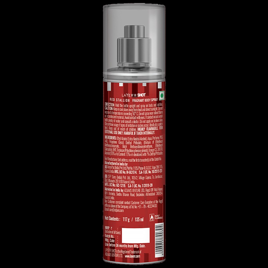 Layerr Shot Fragrant Body Spray - Red Stallion