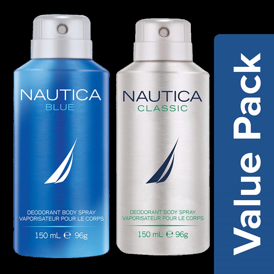 Nautica Blue Deodorant Spray 150 ml + Classic Man Deodorant Spray 150 ml