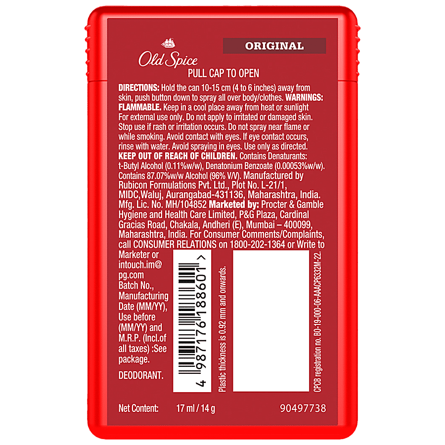 Old Spice Original Deodorant Body Spray - No Gas