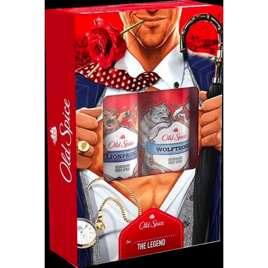 Old Spice The GentleMan Gift Pack – Deodorants Lion Pride & Wolfthorn With 0% Gas