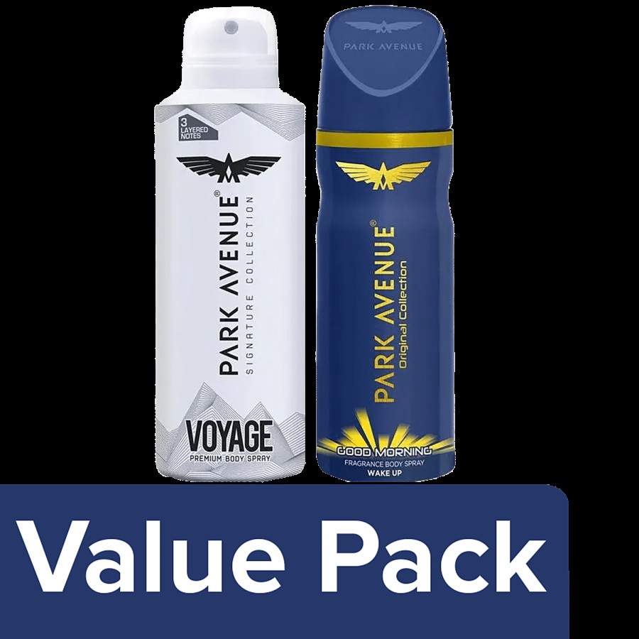 Park Avenue Body Spray - Voyage 150 ml + Fragrance Body Spray - Good Morning 150 ml