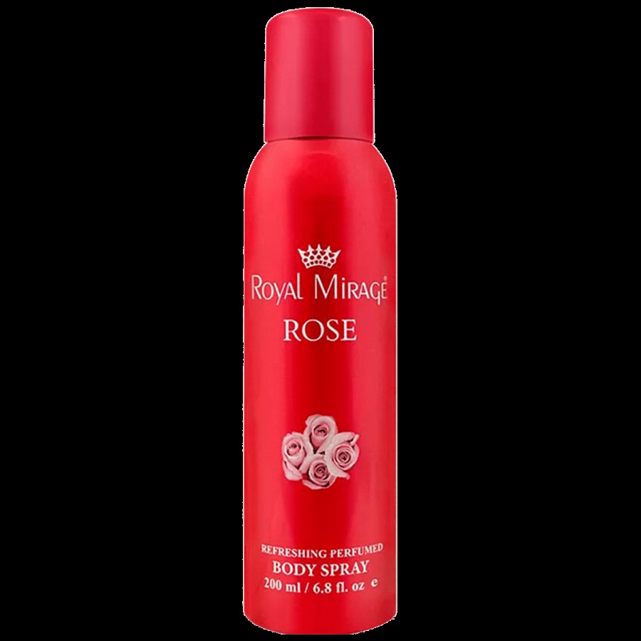 Royal Mirage Rose Deodorant Perfumed Body Spray - Provides Long-Lasting Fragrance