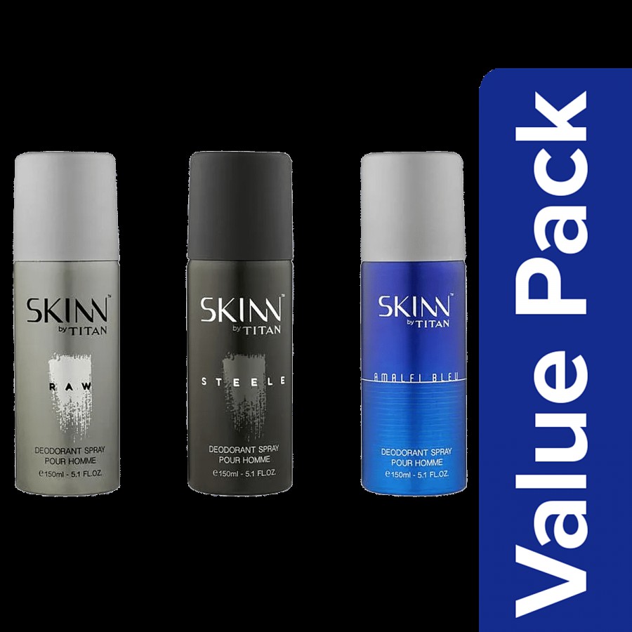 Skinn By Titan Deodorant Spray Premium Range For Him - 150 ml Each