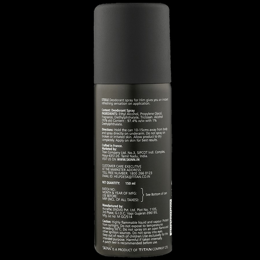 Skinn By Titan Steel Deo For Men