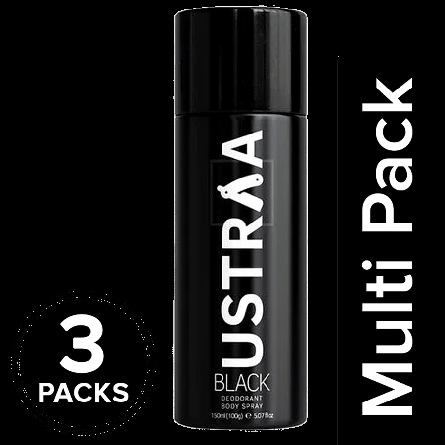 Ustraa Deodorant Body Spray - Black