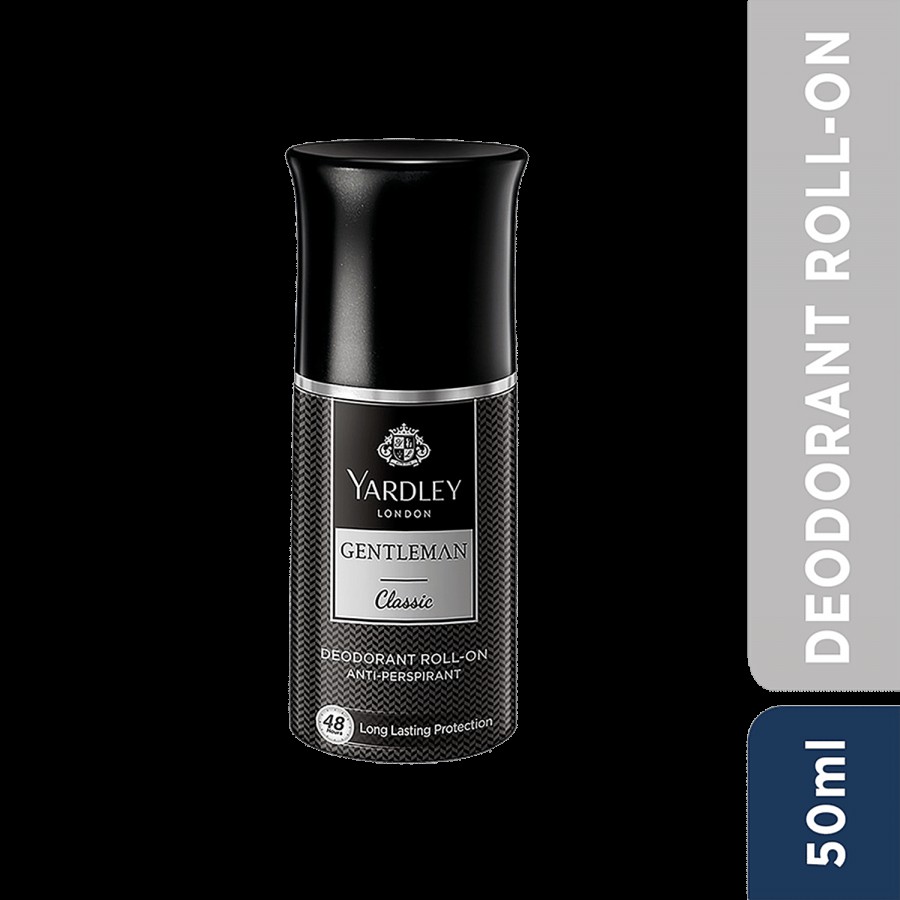 Yardley London Gentleman Classic Deodorant Roll-On| 48H Long Lasting Scent