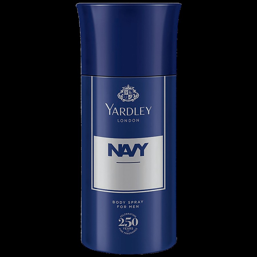 Yardley London Navy Body Spray For Men - For Naval & Maritime Adventures