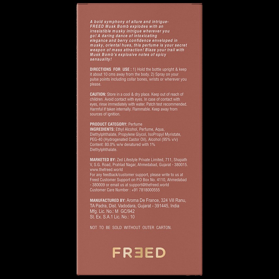 Beardo Freed Musk Bomb Eau De Parfum - For Women