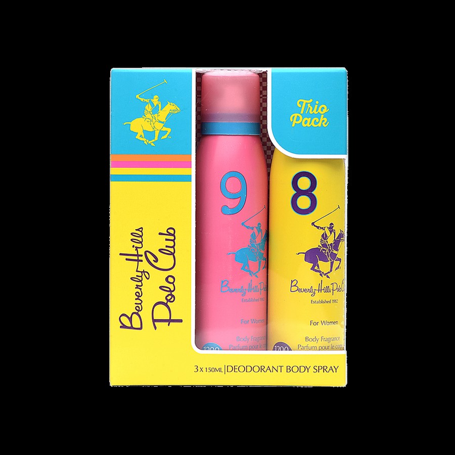 Beverly Hills Polo Club Deodorant for Women's TRIO PACK