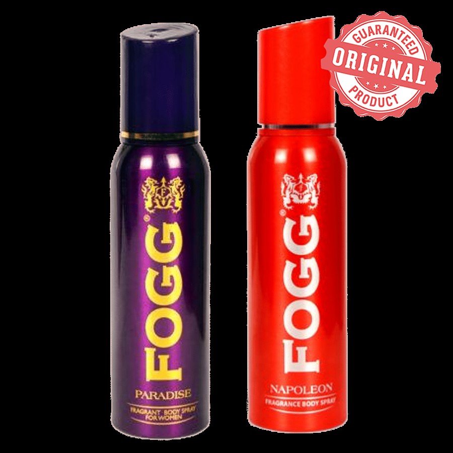 Fogg  Fragrance Body Spray - Paradise 150 ml + Fragrance Body Spray - Napoleon 150 ml