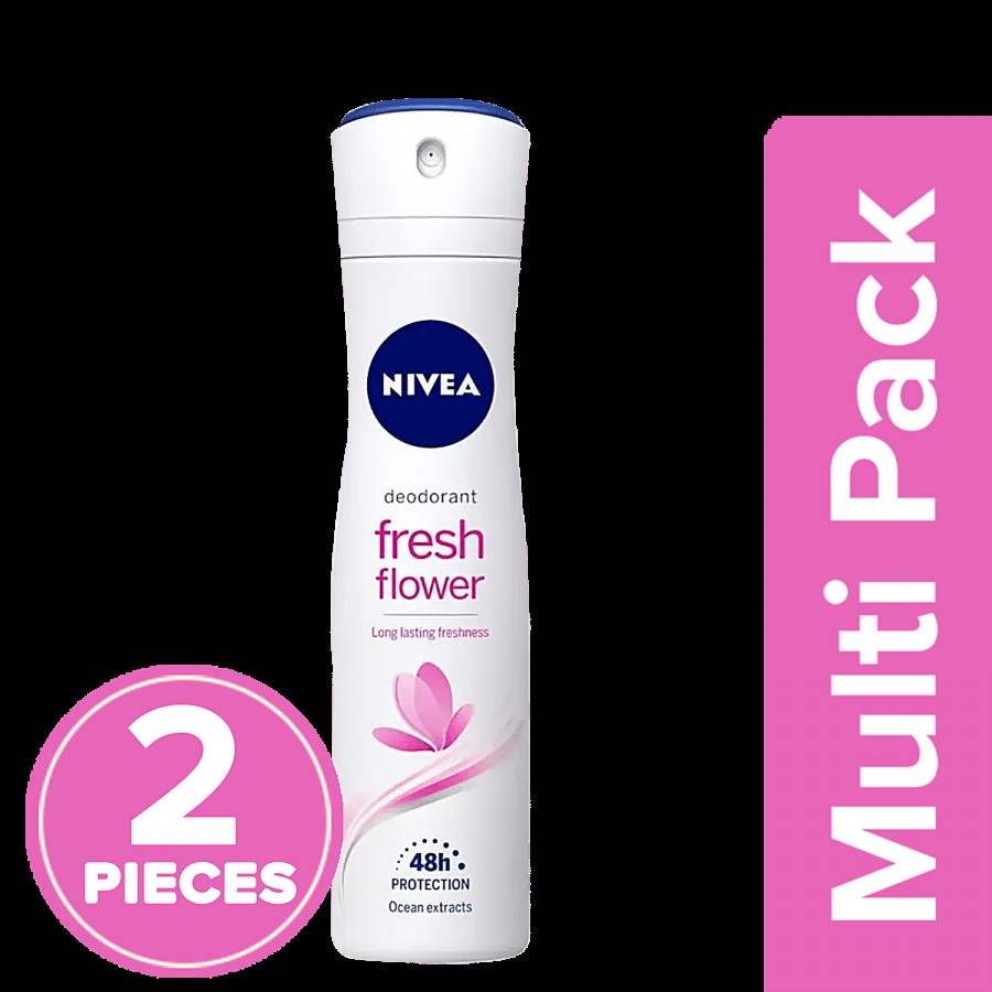 NIVEA Fresh Flower Women Deodorant - Long Lasting Freshness & 48H Protection