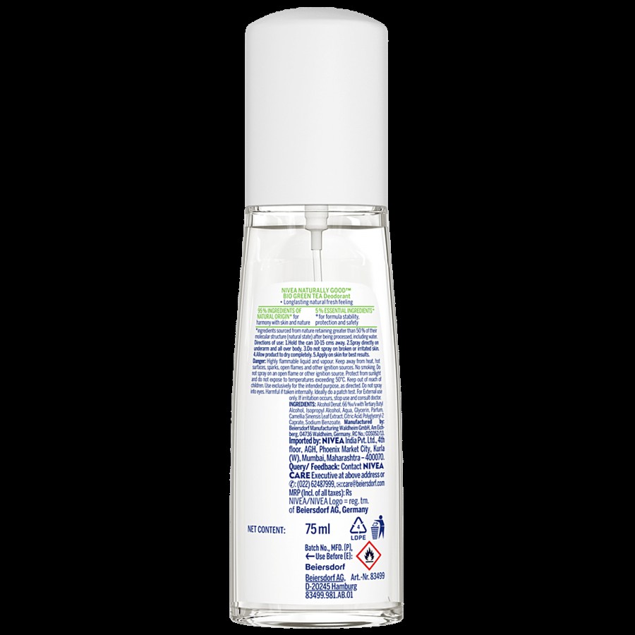 NIVEA Naturally Good Deodorant - Bio Green Tea With Natural Fresh Skin Feel