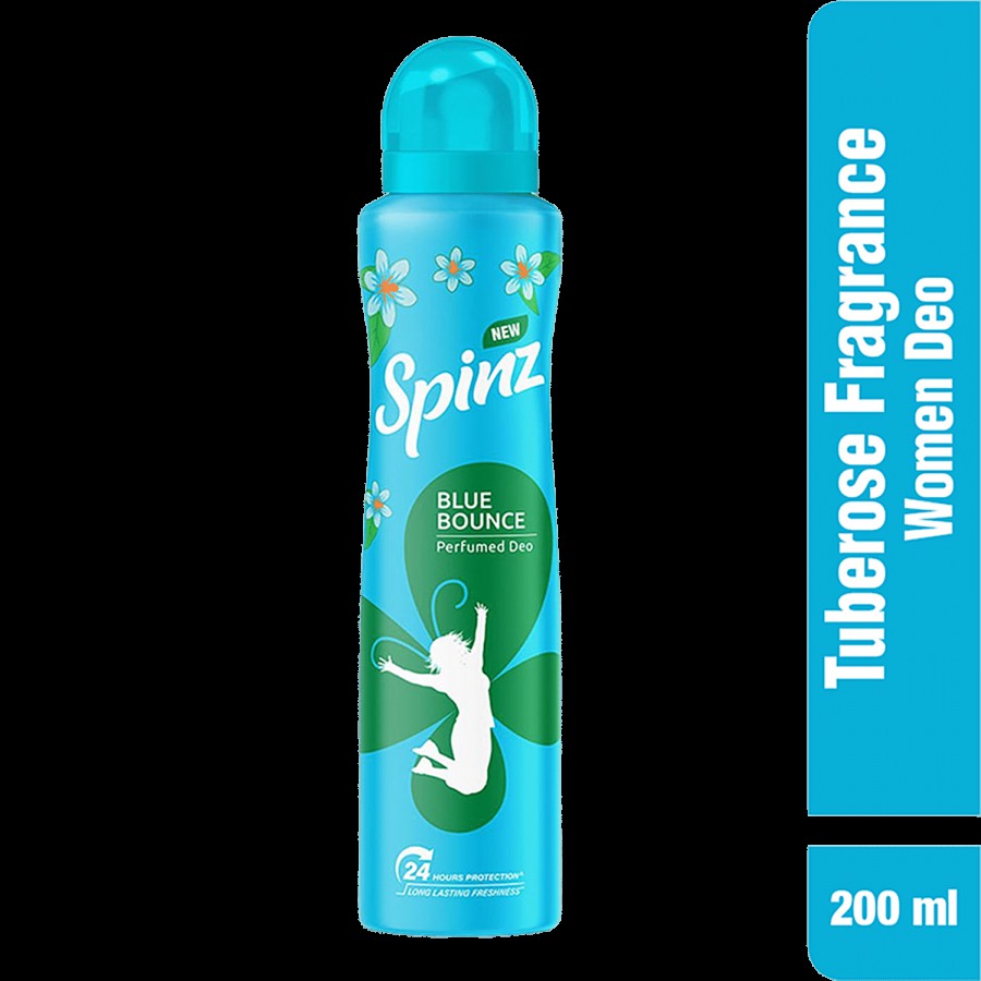 Spinz Blue Bounce Perfumed Deo - Fresh Tuberose Fragrance