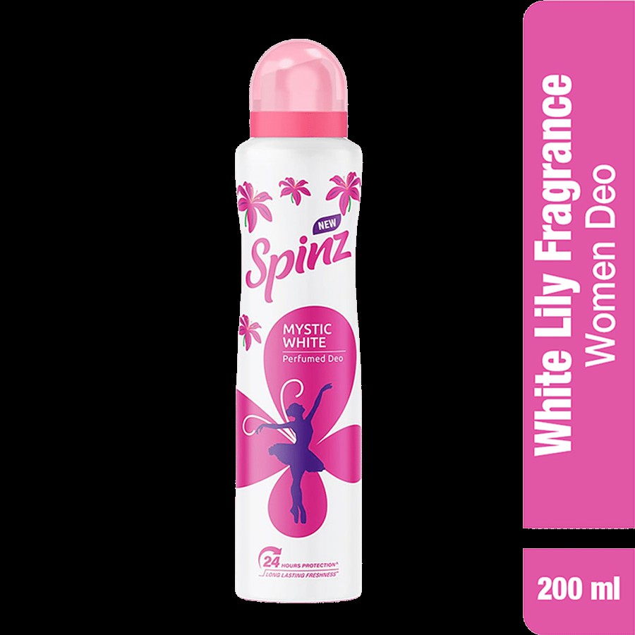 Spinz Mystic White Perfumed Deo - Fresh Lily Fragrance