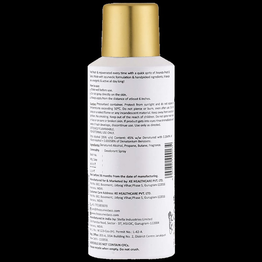 TAC - The Ayurveda Co. Ananda Sandalwood & Cinnamon Deodorant Spray