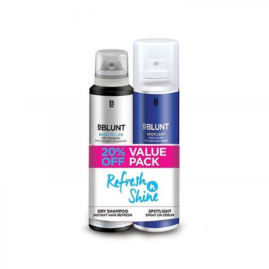 Bblunt Refresh n Shine Combi Pack - Back To Life Dry Shampoo & Spotlight Hair Polish