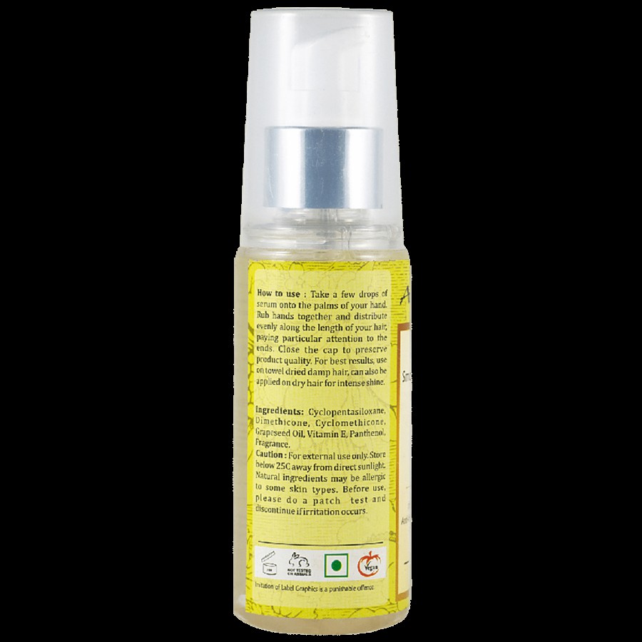 Aloe Veda Grapeseed Oil Smoothing Hair Serum with Panthenol - Smoothens Hair