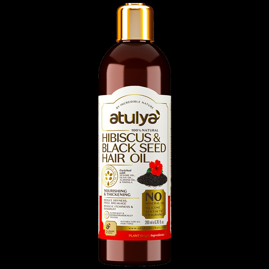 Atulya Hibiscus & Black Seed Hair Oil - With Sesame Oil