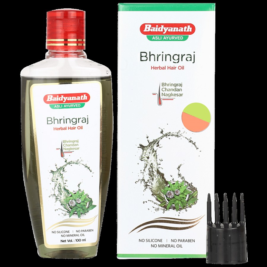 Baidyanath Asli Ayurved Bhringraj Herbal Hair Oil - With Chandan & Nagkesar