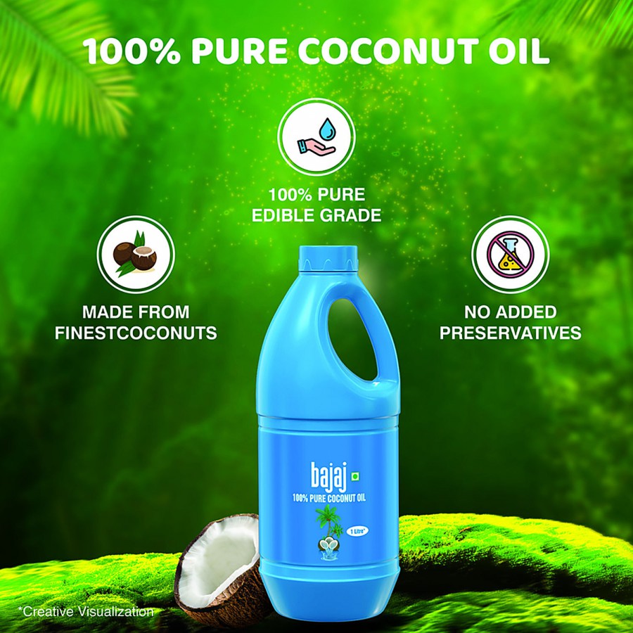 Bajaj 100% Pure Coconut Oil - No Added Chemicals & Preservatives