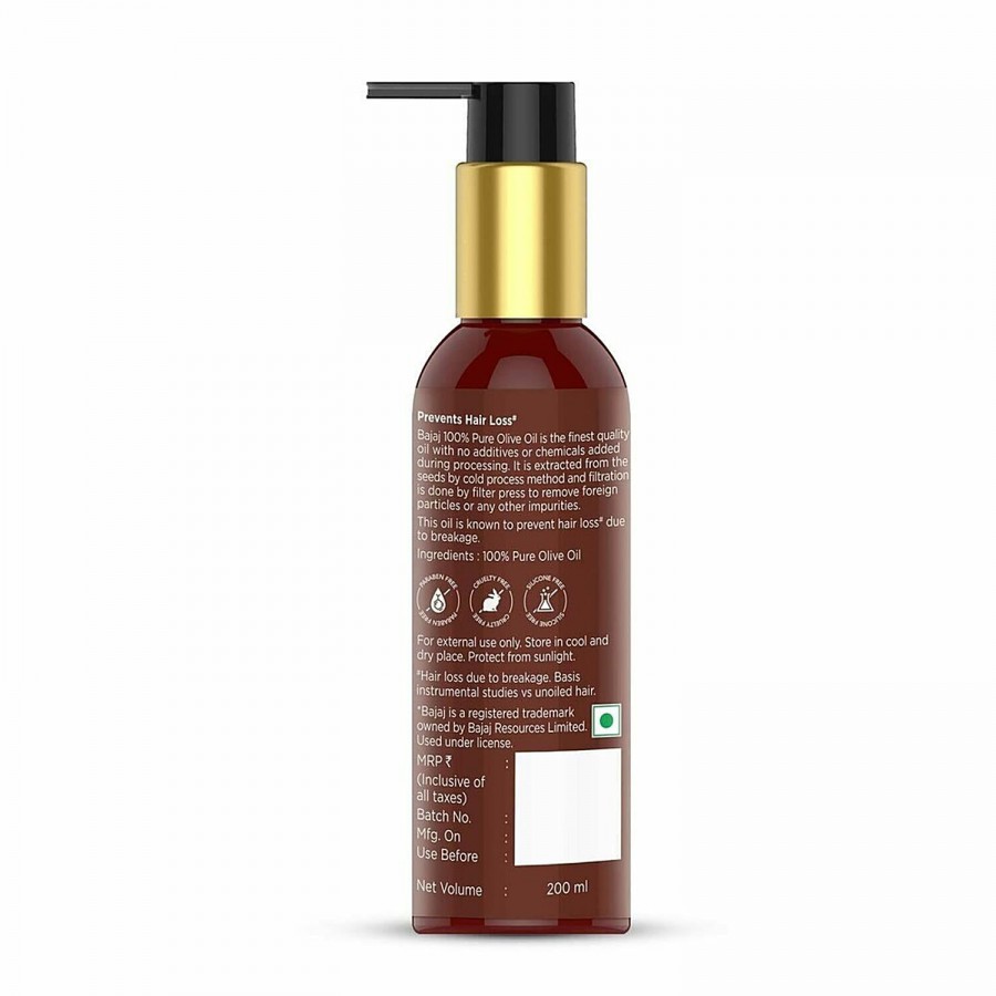 Bajaj 100% Pure Olive Oil - Virgin & Cold Pressed